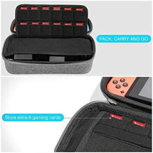Load image into Gallery viewer, Nintendo Switch Case, VUP Switch Hard Cover Protective Travel Storage Shell for Nintendo Switch Console &amp; Accessories with 18 Game Cartridges and Handle (Gray)
