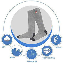 Load image into Gallery viewer, Electric Battery Heated Socks for Women Men,Winter Rechargeable Thermal Heat Socks Kit,Battery Powered Electric Heated Ski Bike Motorcycle Warm Socks Foot Warmer,Winter Sports Outdoor Thermo Socks,M/L

