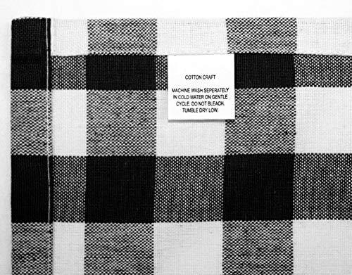 COTTON CRAFT Buffalo Check Cotton Table Cloth - 60" x 102" Size - Black and White Plaid for Wedding, Part, Home Dinning Wedding, Kitchen Picnic