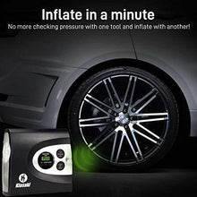 Load image into Gallery viewer, Kiasaki ONE Day Sale Digital Tire Inflator for Car W/Pressure Gauge - Portable Air Compressor - Electric Auto Pump | Easy to Store - Auto Shut Off - 12V DC - 3 Attachments – Bonus Carrying Case
