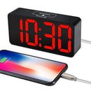 DreamSky Compact Digital Alarm Clock with USB Port for Charging, Adjustable Brightness Dimmer, Bold Digit Display, 12/24Hr, Snooze, Adjustable Alarm Volume, Small Desk Bedroom Bedside Clocks.