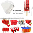 Goging Homemade Popsicle Molds Shapes, Silicone Frozen Ice Popsicle Maker-BPA Free, with 50 Popsicle Sticks, 50 Popsicle Bags, Funnel and Ice Pop Recipes(10 Cavities)