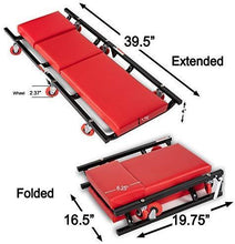 Load image into Gallery viewer, Mechanic Creeper Car Shop Creepers - Garage Automotive Accessories Best for Auto Floor Low Profile 40&quot; Crawler Roller Mechanics Tools &amp; Equipment Foldable Scooter Board Flat Mat Stool Chair Seat Cart
