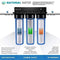 iSpring WGB32B 3-Stage Whole House Water Filtration System w/ 20” x 4.5” Big Blue Fine Sediment and Carbon Block Filters