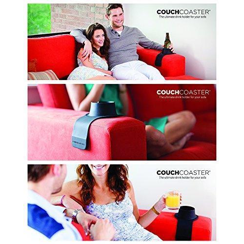 CouchCoaster - The Ultimate Drink Holder for Your Sofa, Steel Grey