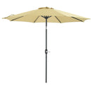 PATIO WATCHER 9-Ft Aluminum Patio Umbrella with Push Button Tilt and Crank, 250 GSM Fabric,8 Ribs, Beige