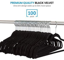 Load image into Gallery viewer, Non-Slip Velvet Hangers - Suit Hangers (50-pack) Ultra Thin Space Saving 360 Degree Swivel Hook Strong and Durable Clothes Hangers Hold Up-To 10 Lbs by ZOBER
