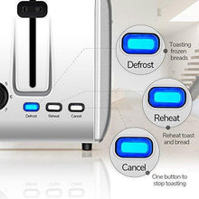 Load image into Gallery viewer, 2 Slice Toaster, CUSIBOX Extra Wide Slots Stainless Steel Toaster with 7 Bread Browning Settings, REHEAT/DEFROST/CANCEL Function, 750W
