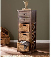 Load image into Gallery viewer, Southern Enterprises Jayton 2-Basket Storage Shelf, Brown
