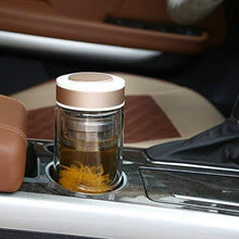 Load image into Gallery viewer, ONEISALL Double Wall Glass Travel Tea Mug with Stainless Steel Filter, Ultra Clear Spill-proof Strong Glass Tea Tumbler, 320ML (Champagne)
