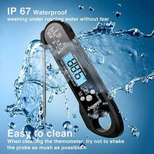 Load image into Gallery viewer, A ALPS Waterproof Digital Instant Read Meat Thermometer - Ultra Fast Thermometer with Backlight &amp; Calibration for Kitchen, Outdoor Cooking, Grill BBQ, and Liquids(Black)

