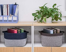 Load image into Gallery viewer, Goodpick Cube Storage Bins - Shelf Baskets for Storage Towel Book Cloth Storage Bins for Office Woven Basket for Shelves Baby Laundry Basket Toys Storage Basket Closet Storage Basket, 13&#39;&#39;x9.8&#39;&#39;x 9&#39;&#39;
