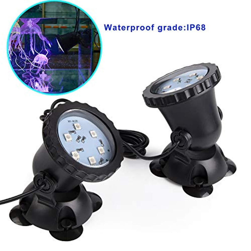 S SMIFUL Pond Light IP68 Submersible Spotlight Remote Control 6 Bright LED Chips RGB Color Changing Waterproof Lawn Spot Light for Aquarium Garden Pond Pool Tank Fountain Waterfall (Set of 4)