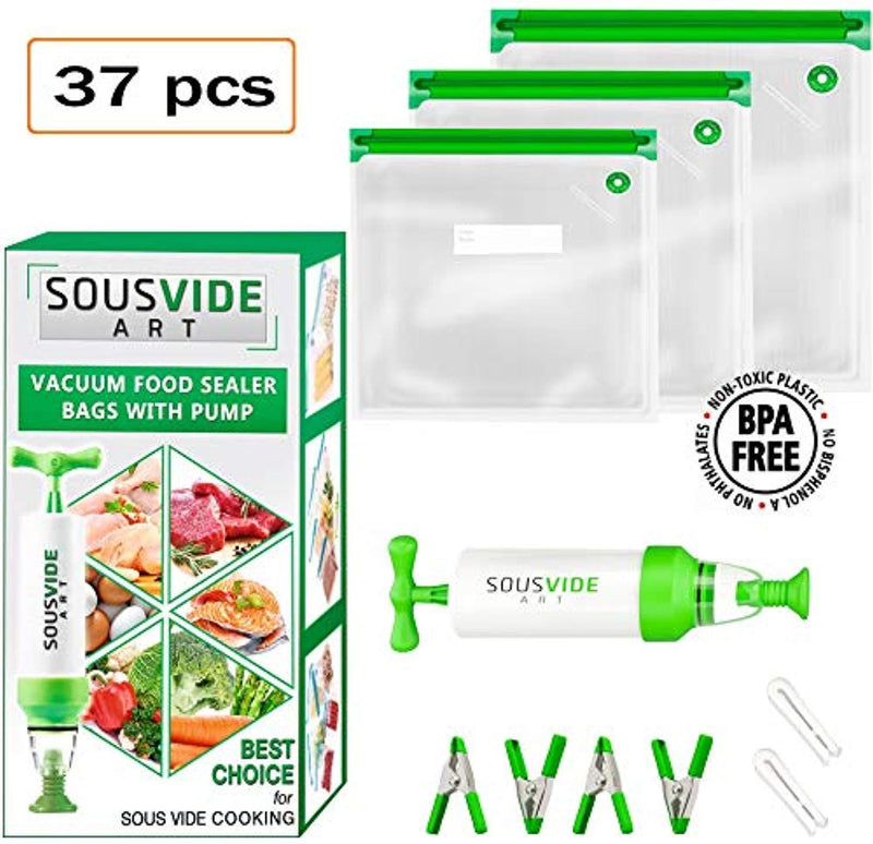 100 FoodVacBags 6x10-inch Pint Vacuum Sealer Storage Bags - Compatible with Foodsaver