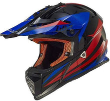 Load image into Gallery viewer, LS2 Helmets Motorcycle &amp; Powersports Helmet&#39;s Off-Road Fast Mini V2 (Strong Red Blue, Medium)
