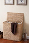 BirdRock Home Oversized Divided Hamper with Liners (Espresso) | Made of Natural Woven Abaca Fiber | Organize Laundry | Cut-Out Handles for Easy Transport | Includes 2 Machine Washable Canvas Liners