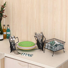 Load image into Gallery viewer, TQVAI 2 Tier Buffet Caddy with Mug Holder for Plates, Utensils, Napkins - Ideal for Kitchen, Dining, Entertaining, Parties, Picnics
