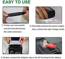 Load image into Gallery viewer, Mroinge MBC016 6V / 12V 1A Fully Automatic trickle Battery Charger/maintainer for Automotive Vehicle Motorcycle Lawn Mower ATV RV powersport Boat, Sealed Deep-Cycle AGM Gel Cell Lead Acid Batteries
