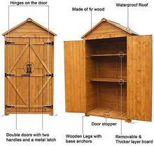 Load image into Gallery viewer, MCombo Outdoor Storage Cabinet Tool Sheds Backyard Garden Storage Shed Utility Wooden Organizer with Lockable Double Doors 1000 (Grey)
