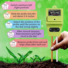 Load image into Gallery viewer, Womtri Soil Test Kit 3-in-1 Soil Tester with Moisture,Light and PH Meter, Indoor/Outdoor Plants Care Soil Sensor for Home and Garden, Farm, Herbs &amp; Gardening Tools(No Battery Needed)
