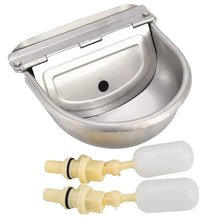 Load image into Gallery viewer, HiCamer Automatic Cow Drinking Water Bowl Dispenser 304 Stainless Steel Farm Livestock Animals Waterer for Pigs Horse Cattle Goat Sheep Dog with 2 Float Ball Valves

