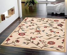 Load image into Gallery viewer, Ottomanson Ottohome Collection Floral Garden Design Modern Area Rug with Non-Skid (Non-Slip) Rubber Backing, Dark Red, 39&quot; L x 60&quot; W
