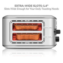 Load image into Gallery viewer, 2 Slice Toaster, CUSIBOX Extra Wide Slots Stainless Steel Toaster with 7 Bread Browning Settings, REHEAT/DEFROST/CANCEL Function, 750W
