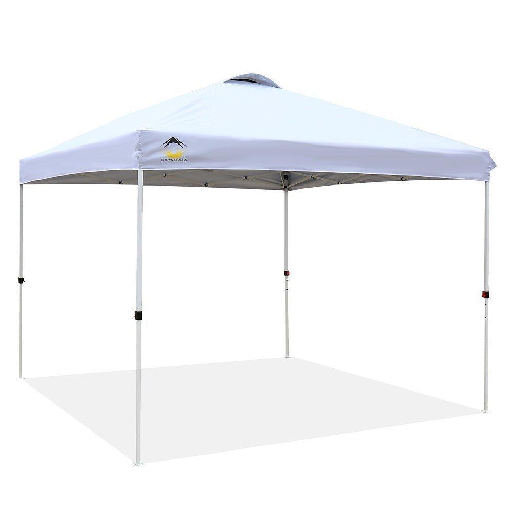 CROWN SHADES Patented 10ft x 10ft Outdoor Pop up Portable Shade Instant Folding Canopy with Carry Bag, Blue