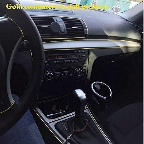 YIJINSHENG Car Interior DIY Automobile Motor Exterior Decoration Moulding Trim Strip line Sticker Insert Type Air Outlet Dashboard Decoration 3D Strip 8 Meters Car Styling Molding(Silver)