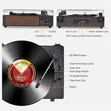 Load image into Gallery viewer, Record Player Portable Bluetooth LP Belt-Drive 3-Speed Turntable with Built in Stereo Speakers, Vintage Style Vinyl Record Player (Vintage Style-Brown)
