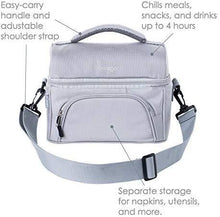 Load image into Gallery viewer, Bentgo Lunch Bag (Gray) - Insulated Lunch Tote for Work and School with Top and Main Compartments, 2-Way Zipper, Adjustable Strap, and Front Pocket - Fits All Bentgo Lunch Boxes and Other Containers
