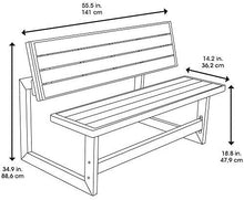 Load image into Gallery viewer, LIFETIME 60139 Outdoor Convertible Bench, 55 Inch, Mocha Brown

