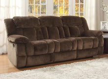 Load image into Gallery viewer, Homelegance Laurelton 90&quot; Microfiber Double Reclining Sofa, Chocolate Brown
