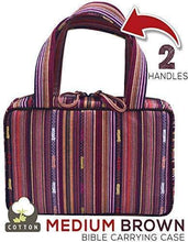 Load image into Gallery viewer, Bible Covers for Women &amp; Girls | Bible Carrying Case | Small-Medium Bible Cover with Handles | Soft Carrying Case Fabric | Multiple Colors Available | with Pen Holders | 100% Cotton Material (Purple)
