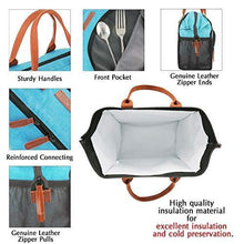 Load image into Gallery viewer, Lunch Bag, KOMUEE Insulated Lunch Box Wide-Open Lunch Tote Bag Large Drinks Holder Durable Nylon Thermal Snacks Organizer for Women Men Adults College Work Picnic Hiking Beach Fishing (green)
