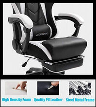 Load image into Gallery viewer, Dowinx Gaming Chair Ergonomic Racing Style Recliner with Massage Lumbar Support, Office Armchair for Computer PU Leather E-Sports Gamer Chairs with Retractable Footrest (Black&amp;Purple)
