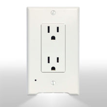 Load image into Gallery viewer, 4Pack LED Night Light Outlet Cover Plate-No Wires Or Batteries,Light Sensor Auto-On LED Guidelight,Install In a Snap,Outlet Wall Plate With 0.3W High Brightness Night Light (White,Duplex)
