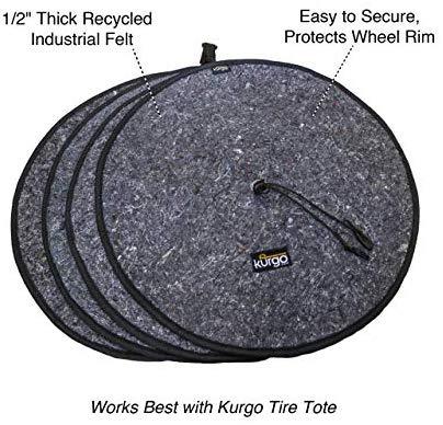 Kurgo Seasonal Tire Tote | Wheel Felts | Spare Tire Cover | Portable Wheel Bags | Winter Tire Cover | Eco-Friendly Tire Totes | Handle for Easy Transportation | Universal Fit