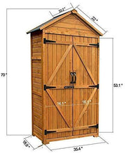 Load image into Gallery viewer, MCombo Outdoor Storage Cabinet Tool Sheds Backyard Garden Storage Shed Utility Wooden Organizer with Lockable Double Doors 1000 (Grey)
