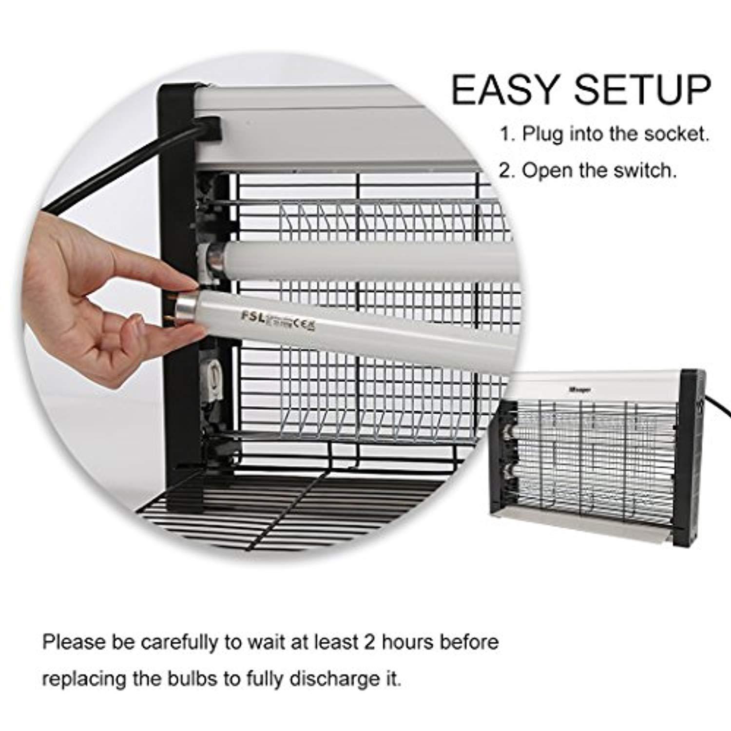 Electric Indoor Bug Zapper, ABsuper Indoor Mosquito Fly Insect Killer 20W 6000sq.ft Coverage for Home Garden Stable Warehouse