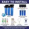 iSpring WGB32B 3-Stage Whole House Water Filtration System w/ 20” x 4.5” Big Blue Fine Sediment and Carbon Block Filters