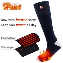 Load image into Gallery viewer, Electric Battery Heated Socks for Women Men,Winter Rechargeable Thermal Heat Socks Kit,Battery Powered Electric Heated Ski Bike Motorcycle Warm Socks Foot Warmer,Winter Sports Outdoor Thermo Socks,M/L
