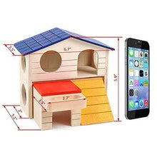 Load image into Gallery viewer, Small Animals Cage Accessories- Rabbit Hay Feeder Rack,Natural Wooden Hay Manger, Hamster Gerbil Rat Lookout Platform Sport Play Exercise Toy
