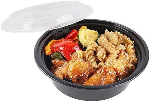 50-Pack meal prep Plastic Microwavable Food Containers for meal prepping bowls with Lids (28 oz.) Black Reusable Storage Lunch Boxes -BPA-Free Food Grade -Freezer & Dishwasher Safe. - HIGH QUALITY