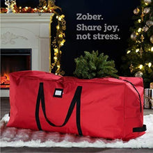Load image into Gallery viewer, Premium Large Christmas Tree Storage Bag - Fits Up to 9 ft. Tall Artificial Disassembled Trees, Durable Handles &amp; Sleek Dual Zipper by ZOBER
