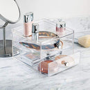 iDesign 3-Drawer Plastic Vanity Organizer, Compact Slim Storage Organization Drawers Set for Cosmetics, Dental Supplies, Hair Care, Bathroom, Dorm, Desk, Countertop, Office, 6.5" x 7" x 5", Clear