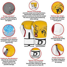 Load image into Gallery viewer, DEFY Boxing Gloves for Men &amp; Women Training MMA Muay Thai Premium Quality Gloves for Punching Heavy Bags, Sparring, Kickboxing, Fighting Gloves Tiger Model
