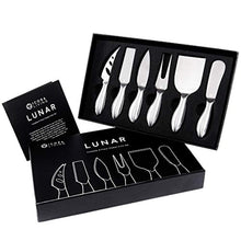 Load image into Gallery viewer, LUNAR Premium 6-Piece Cheese Knife Set - Complete Stainless Steel Cheese Knives Collection
