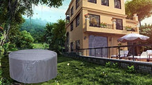 Load image into Gallery viewer, FLYMEI Patio Furniture Cover, Waterproof Outdoor Table Cover 600D Oxford Heavy Duty Fit Large Size Round Table Set Grey (Round 60&quot;(Dia)×22.5&quot;(H))
