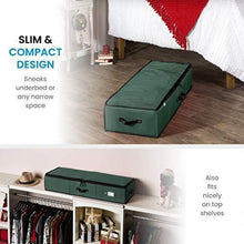 Load image into Gallery viewer, Premium Christmas Gift Wrap Organizer, Interior Pockets, fits 18-24 Standers Rolls, Underbed Storage, Wrapping Paper Storage Box by ZOBER
